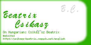 beatrix csikasz business card